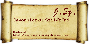 Javorniczky Szilárd névjegykártya