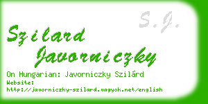 szilard javorniczky business card